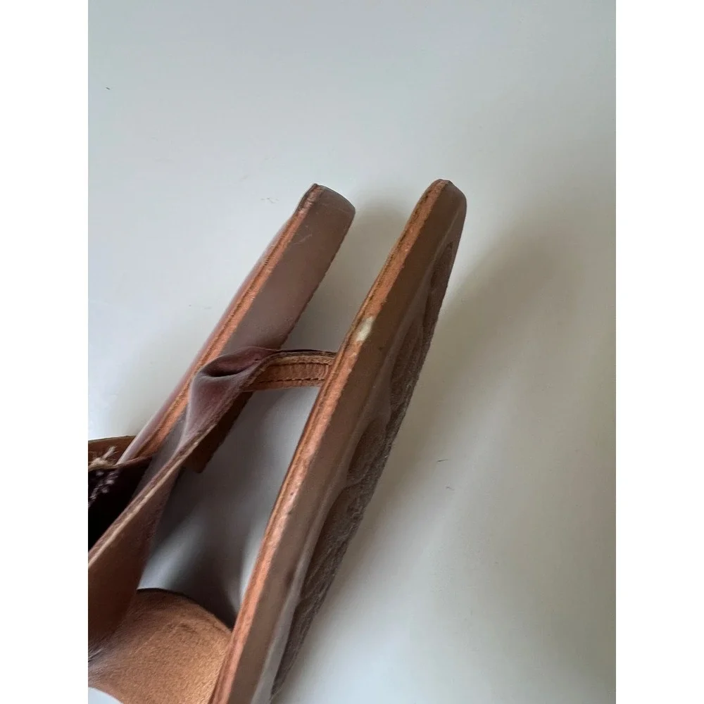 Korks Khell‎ Brown Thong Sandals Womens 6M Flat Slide KR0001206